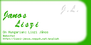 janos liszi business card